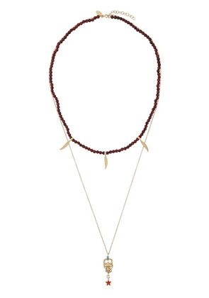Iosselliani Puro Satyr red agate double necklace - Metallic