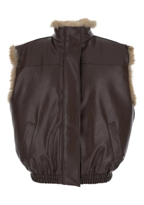 MSGM reversible sleeveless vest - Brown