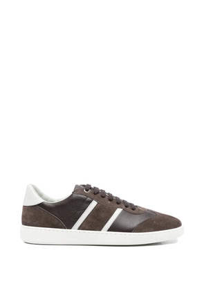 Ferragamo striped-detail leather sneakers - Brown