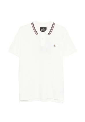 Vivienne Westwood striped-collar polo - White