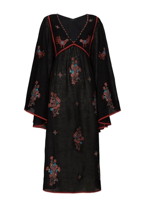 Vita Kin Happy Flowers midi dress - Black