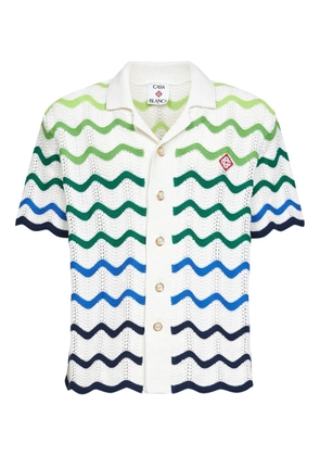 Casablanca gradient wave crochet shirt - White