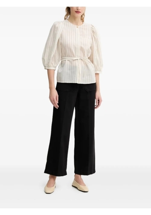 Sessùn puff-sleeve striped blouse - Neutrals