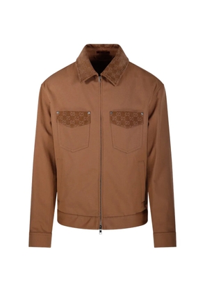 Gucci monogram-pocket jacket - Brown
