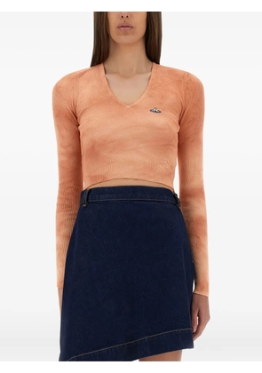 Vivienne Westwood Orb-embroidered crop top - Orange