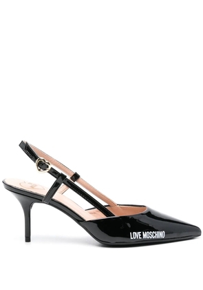 Love Moschino 80mm logo-print pumps - Black