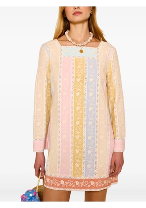 Rixo Joane floral square-neck mini dress - Neutrals