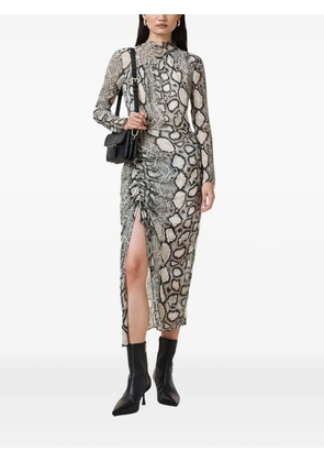 AllSaints snakeskin-print midi dress - Neutrals