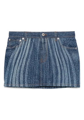 Jean Paul Gaultier Spiral-print mini skirt - Blue