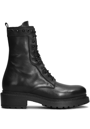 Metisse leather combat boots - Black