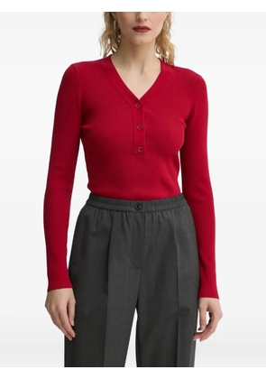 SAMSOE SAMSOE long-sleeve ribbed T-shirt - Red