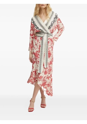 SIMONA CORSELLINI floral-print wrap dress - White