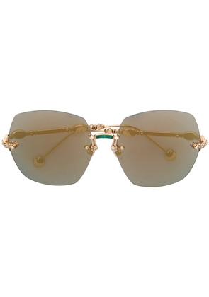 Elie Saab oversized sunglasses - Gold