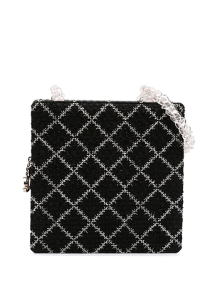 CHANEL Pre-Owned 2016-2017 Tweed and Resin Zipped Chain Shopping Bag crossbody bag - Black