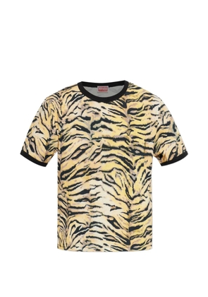 Kenzo tiger-print T-shirt - Yellow