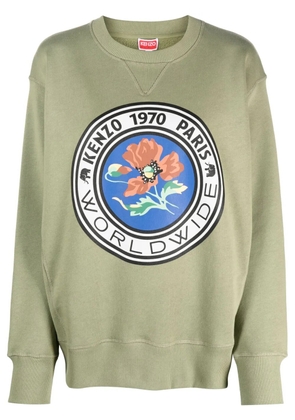 Kenzo graphic-print cotton sweatshirt - Green