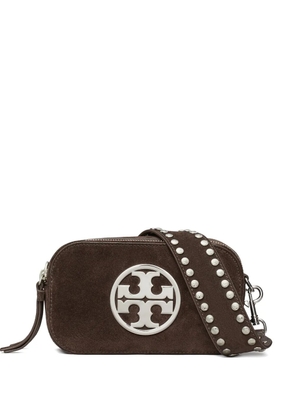 Tory Burch mini Miller logo-studded suede crossbody bag - Brown
