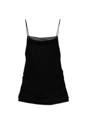 Magda Butrym lace-trim gathered-detail mini dress - Black