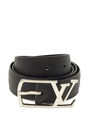 Louis Vuitton Pre-Owned 2015 logo-embellishment leather belt - Black