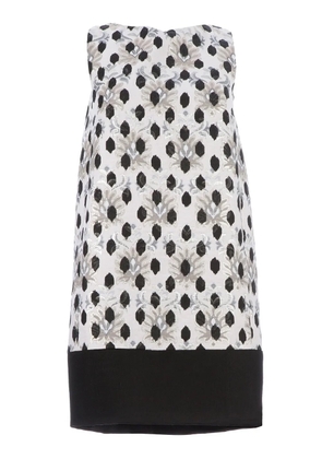 Giambattista Valli polkadot brocade shift dress - White