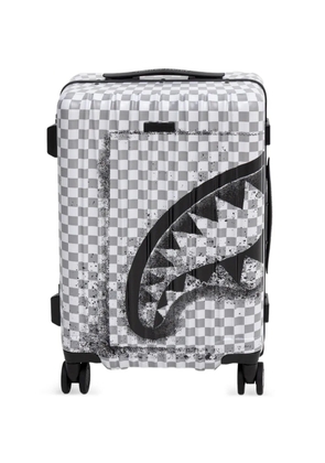 Sprayground Storm Fade checkerboard shark luggage - White