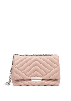Armani Exchange logo-plaque quilted shoulder bag - Pink