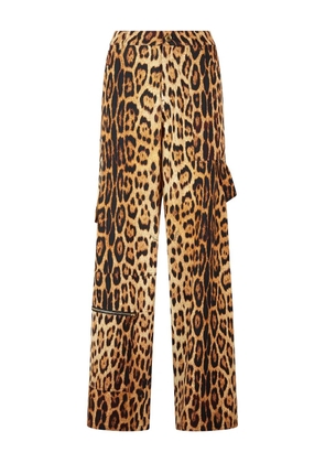 Roberto Cavalli jaguar-print cargo pants - Brown