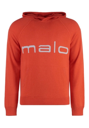 Malo logo-intarsia hoodie - Orange