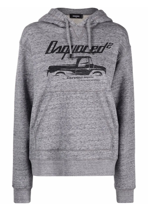 DSQUARED2 truck-print hoodie - Grey