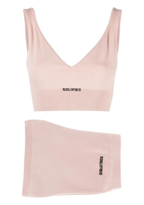 RED Valentino knitted crop top and shorts set - Neutrals