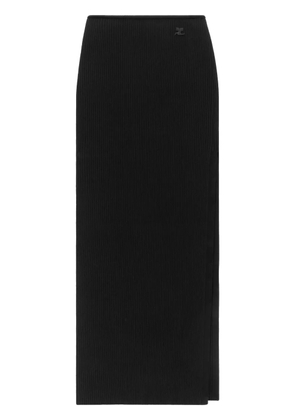 Courrèges Tube ribbed-knit long skirt - Black