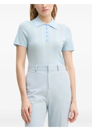 AERON ribbed polo top - Blue