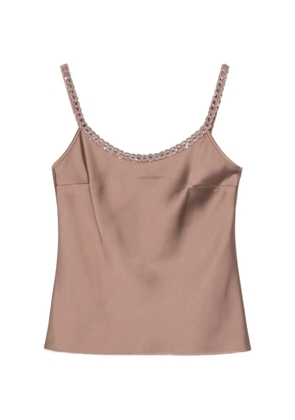 D.Exterior embellished-straps top - Brown