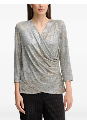 Joseph Ribkoff V-neck draped blouse - Grey