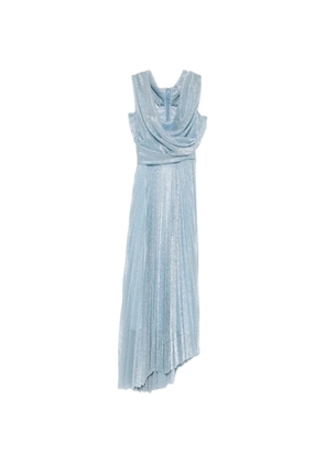 Talbot Runhof draped pleated midi dress - Blue