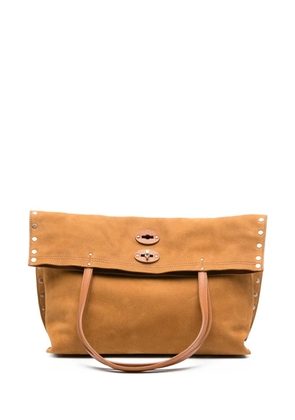 Zanellato medium A'spasso stud-embellished tote bag - Brown