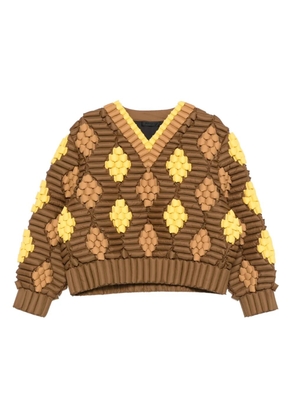 RAXXY diamond-pattern sweatshirt - Brown