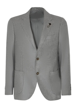Lardini brooch-detail cashmere blazer - Grey