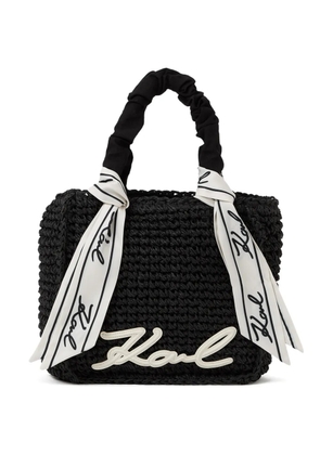 Karl Lagerfeld signature scarf beach bag - Black