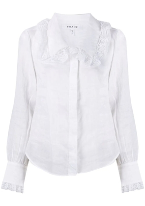 FRAME lace-detailed concealed shirt - White