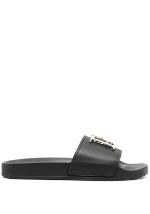DSQUARED2 logo-plaque open-toe slides - White