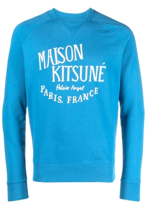 Maison Kitsuné logo-print cotton sweatshirt - Blue