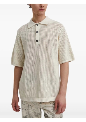 Won Hundred button-fastening polo shirt - White