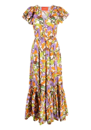La DoubleJ abstract floral-print cotton midi dress - Green