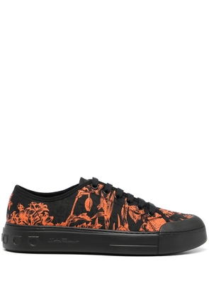 Ferragamo pattern-print low-top lace-up sneakers - Orange