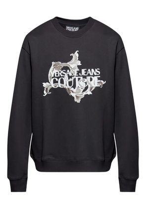 Versace Jeans Couture floral-print logo-print sweatshirt - Black