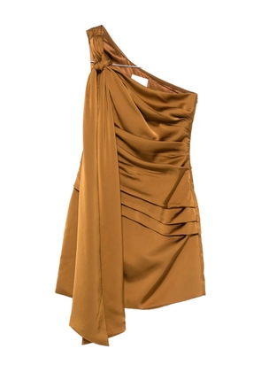 MALINA Nelly one-shoulder draped mini dress - Brown