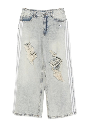 adidas distressed wide-leg jeans - Blue