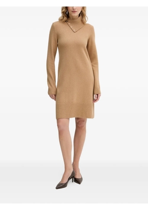 Benetton funnel-neck midi dress - Neutrals