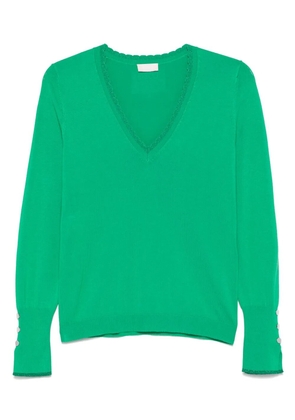 LIU JO scallop-trim top - Green